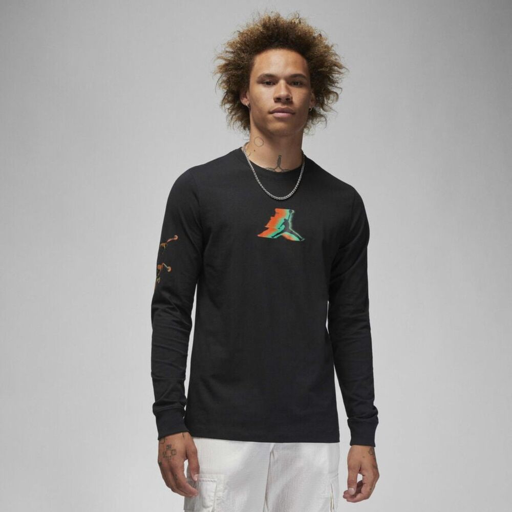 NEW Men's Nike Jordan Long Sleeve Black Graphic Tee Shirt Top XXL 2X XXL NWT